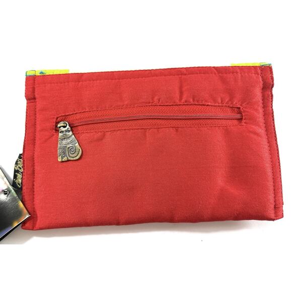 Laurel Burch Angel Cat Quilted Fabric Wallet NWT LB4480B Bright Art Cat Heart - Picture 6 of 7